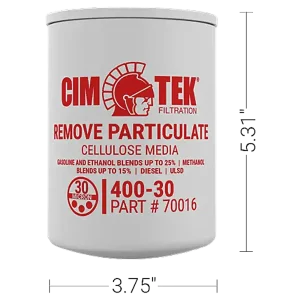 Cim-Tek 70016 30 Micron Fuel Filter Dimension