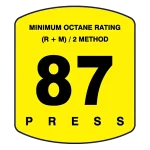 Gilbarco Encore S octane 87 overlay PI-ES500S-87 installed on fuel dispenser