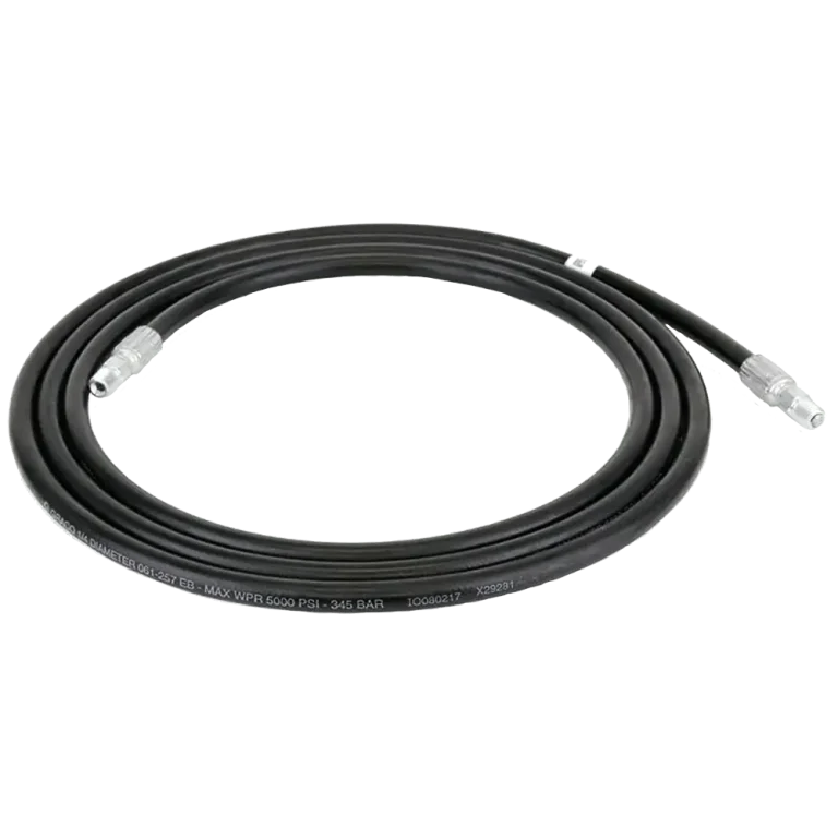 Graco 109145 clear plastic lubrication hose with 1/8 inch male NPT connection