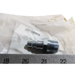 Side view of Graco 110196 air line fitting beside a ruler for size reference