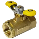 Graco 110223 brass bleed-type air shutoff valve with 1/4-inch NPT female connections.