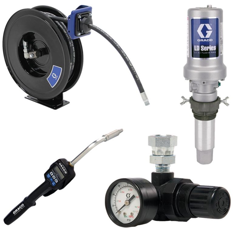 Graco 2003349 Oil Pump Reel Kit with Hose Reel, Meter, and Regulator