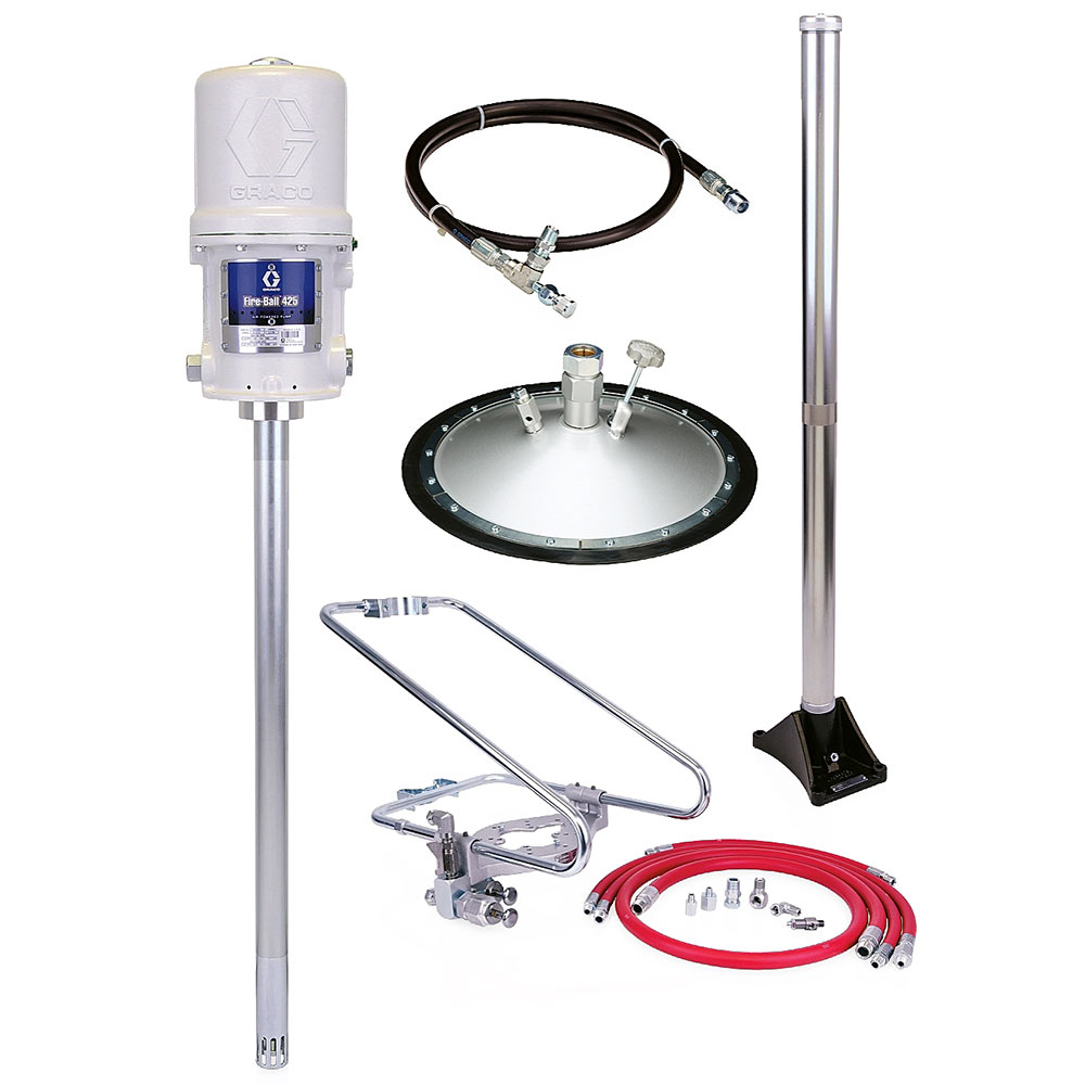 GR_226018-FB-425-Pump-Package_IMG1 Graco Fire-Ball 425 Series 50:1 Grease Pump Package with Elevator and Hose Kit