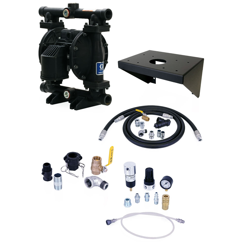 GR_24E166_IMG1 Graco 24E166 Evacuation Pump Package - Husky 1050A (1 in) UL-Listed, Wall Mount Image