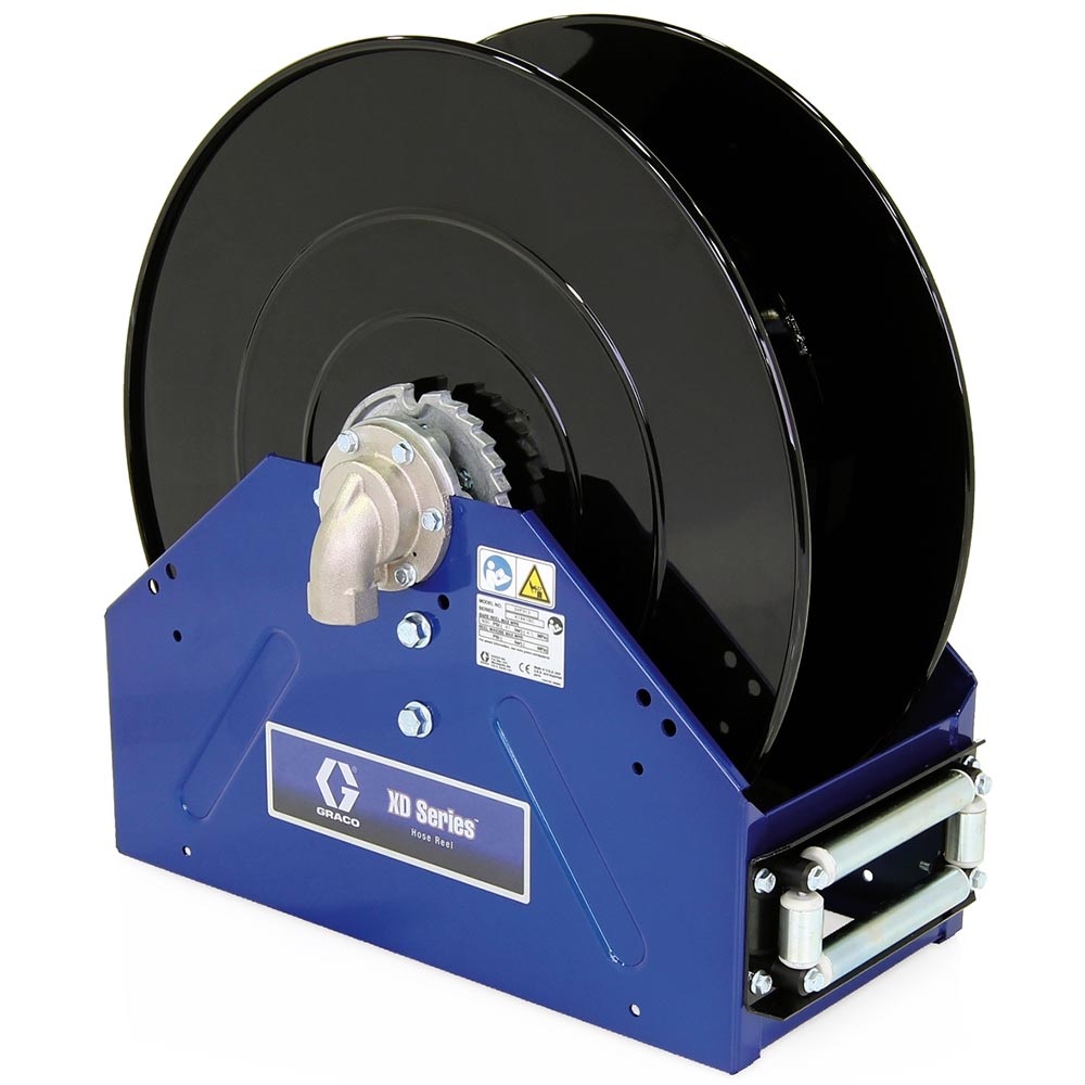 GR_24P320-XD-40_IMG1 Graco XD40 Hose Reel 24P320, Bare, 1 in NPT, 50 ft Capacity, Blue