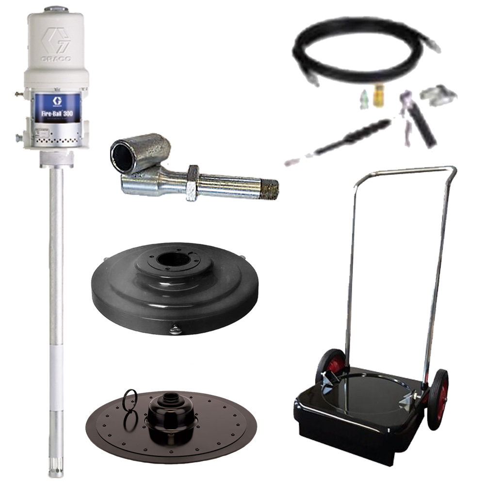 GR_26C186_PackageIMG Graco Fire-Ball 300 Lubricator Package 26C186 with pump and accessories