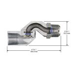 Husky 3/4 inch multi‑plane fuel swivel part 000350 for unleaded, diesel, and E10 blends - Cross Section Image
