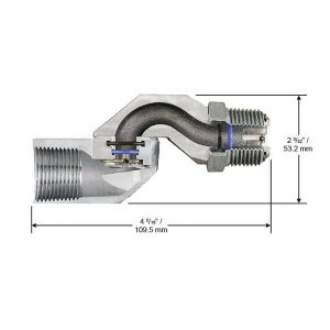 Husky 3/4 inch multi‑plane fuel swivel part 000350 for unleaded, diesel, and E10 blends - Cross Section Image