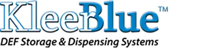 KleerBlue company logo featuring a blue water droplet design with clean, modern typography representing DEF storage and dispensing solutions.