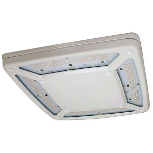 LSI Vertex SCV 15,000 lumen canopy light, part number 673399R5, with rugged aluminum housing and IP66 rating.