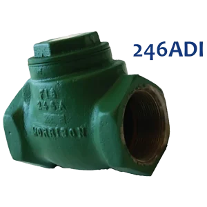 Side view of Morrison Brothers 246ADI 0600 AV swing check valve showing ductile iron construction