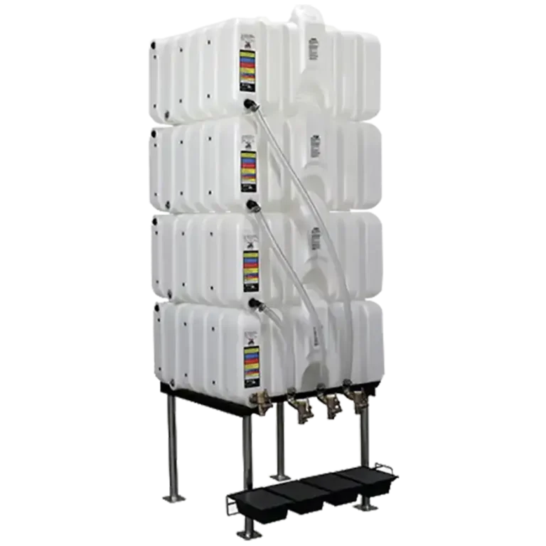 Rhino Tuff Tanks RTT-3333-NV 80 gallon gravity feed tank package with four stackable tanks and stand
