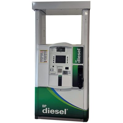 Gilbarco Encore NP3-700S Ultra-High Flow Dual Master Dispenser Front View with BP ImageGilbarco Encore NP3-700S Ultra-High Flow Dual Master Dispenser Front View with BP Image